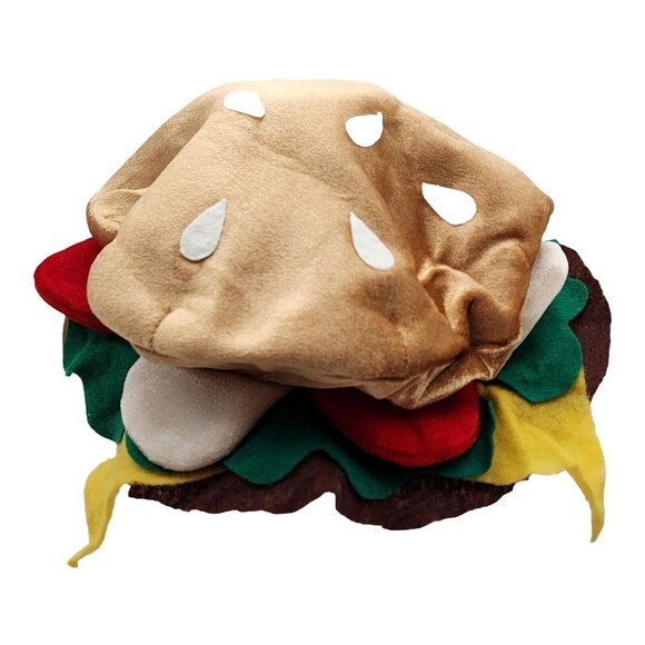 Cheeseburger with Bun Crazy Hat Costume Dress up Halloween Party - Picture 1 of 5